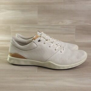 ECCO S-Lite Golf Shoes Womens 9 White Yak Leather Spikeless Sneakers